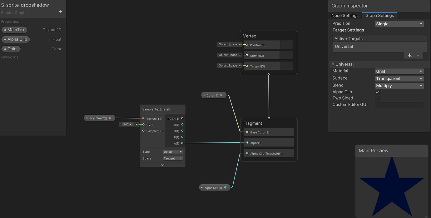Unity Shader Graph - Trying to create a shader to add a drop shadow to ...